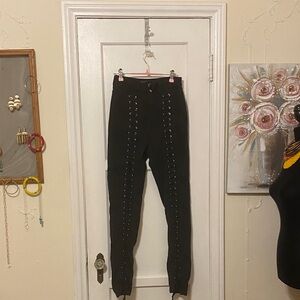 Fashion Nova Black Lace Up Skinny Jeans